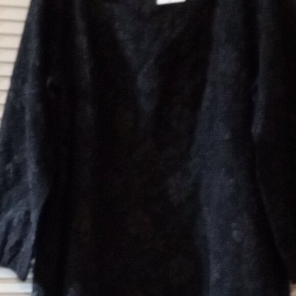 NWT Plus Size 26 Black Brocade Floral Print Dress - Picture 4 of 6